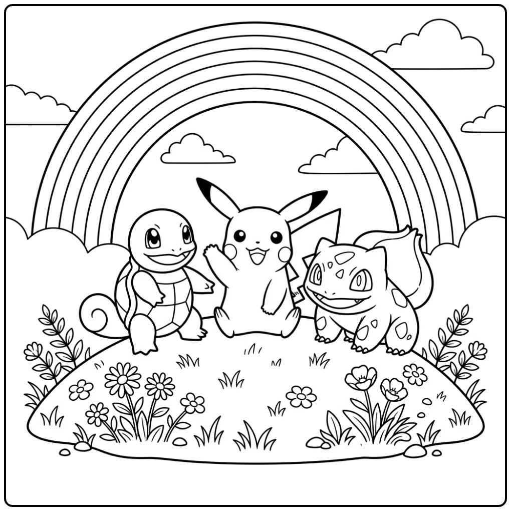 Rainbow Pokemon coloring page