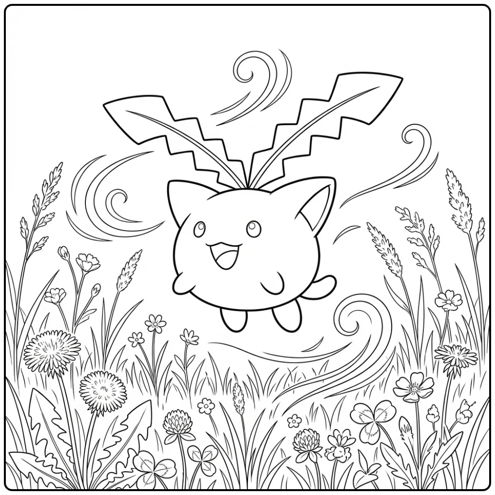 Pokemon Hoppip coloring page