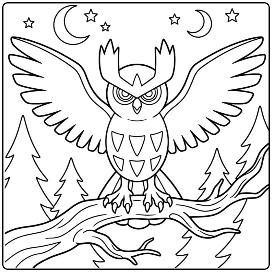 Pokemon Noctowl coloring page