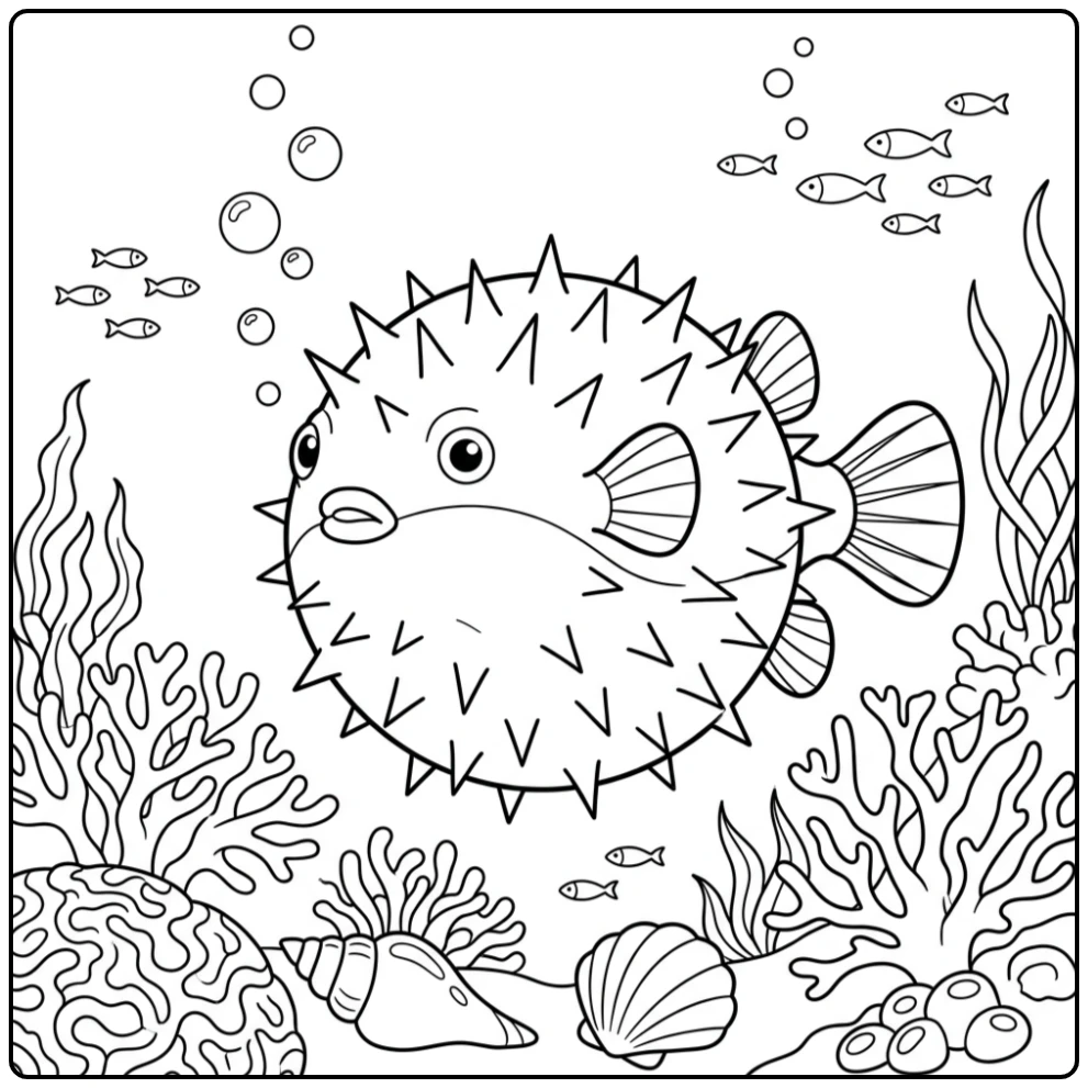 Pokemon Qwilfish coloring page