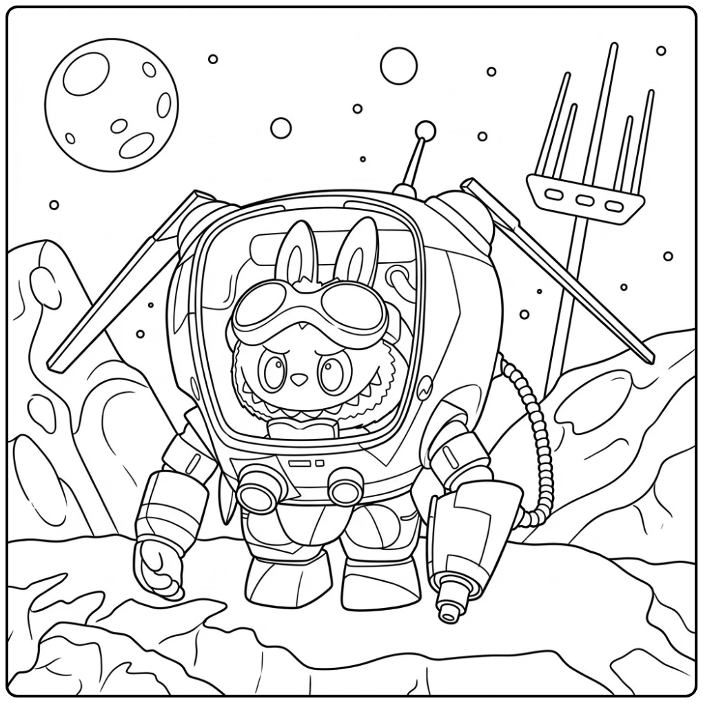 Space Adventure Storm for Children coloring page