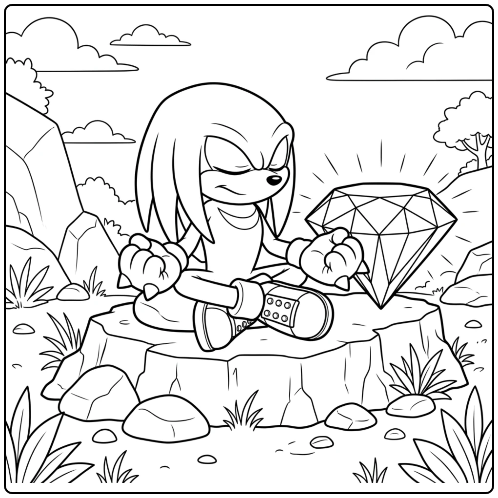 Quiet Knuckles Meditation with the Master Emerald coloring page