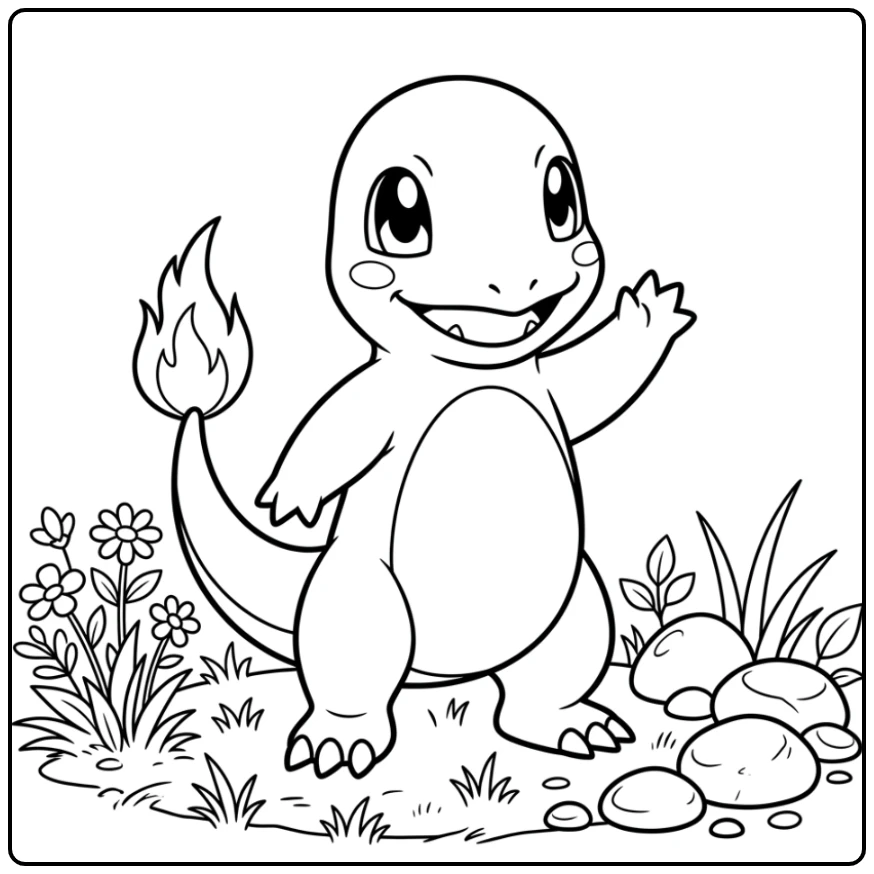 Cute Charmander coloring page