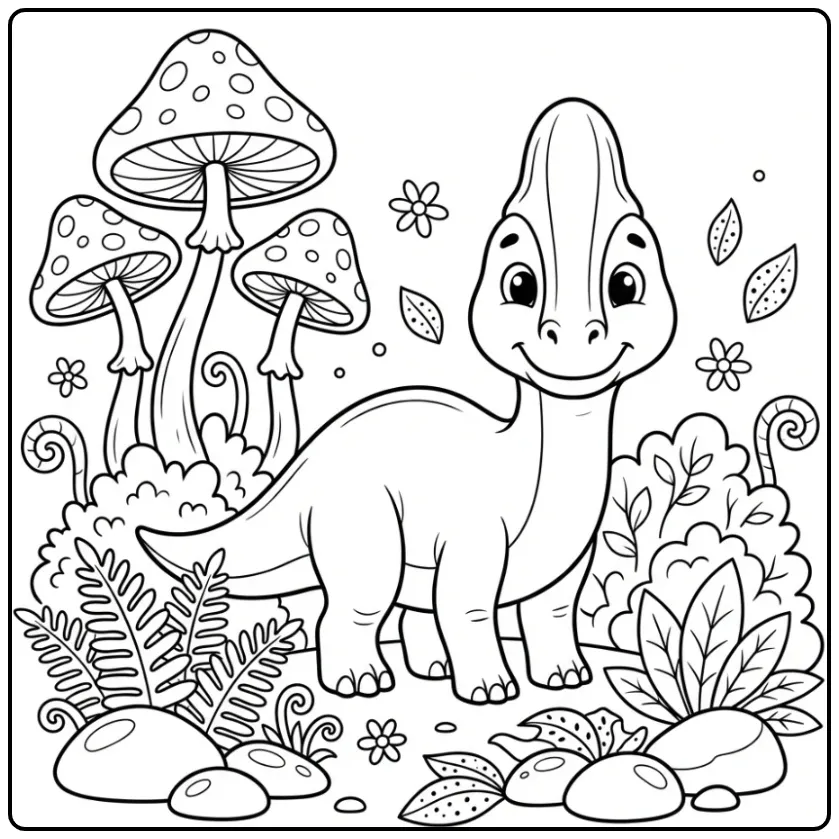Cute Corythosaurus Nature Dinosaur coloring page