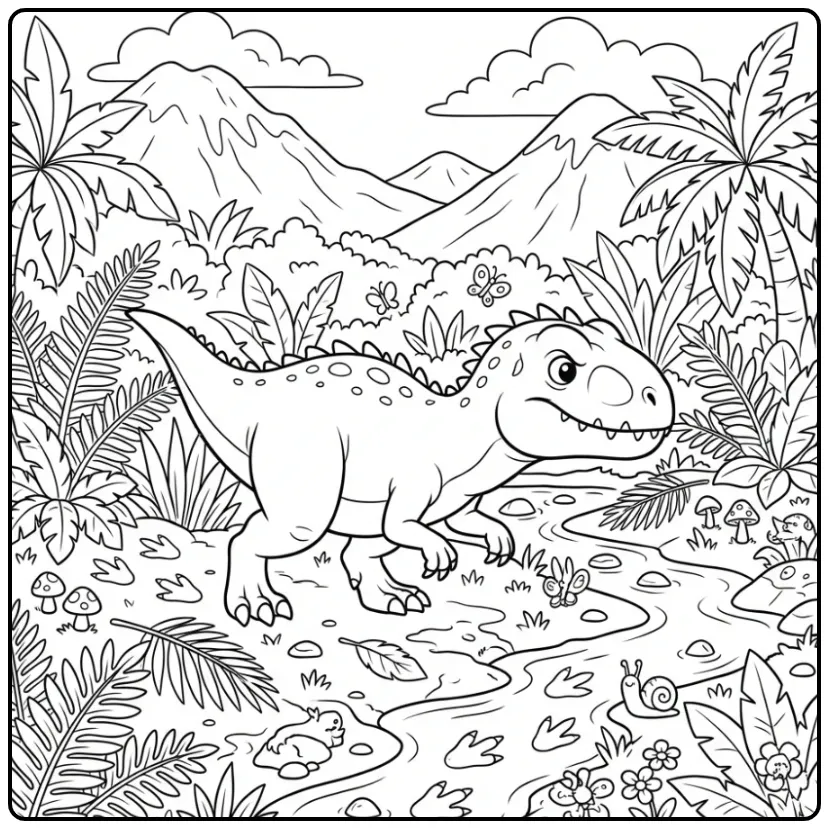 Cute Indominus Rex for Children coloring page
