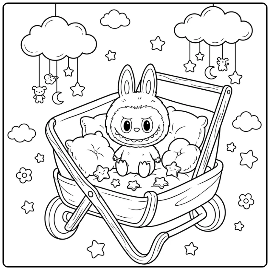 Labubu Pop coloring page