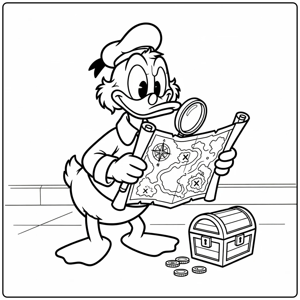 Scrooge McDuck Treasure Hunter Adventure coloring page