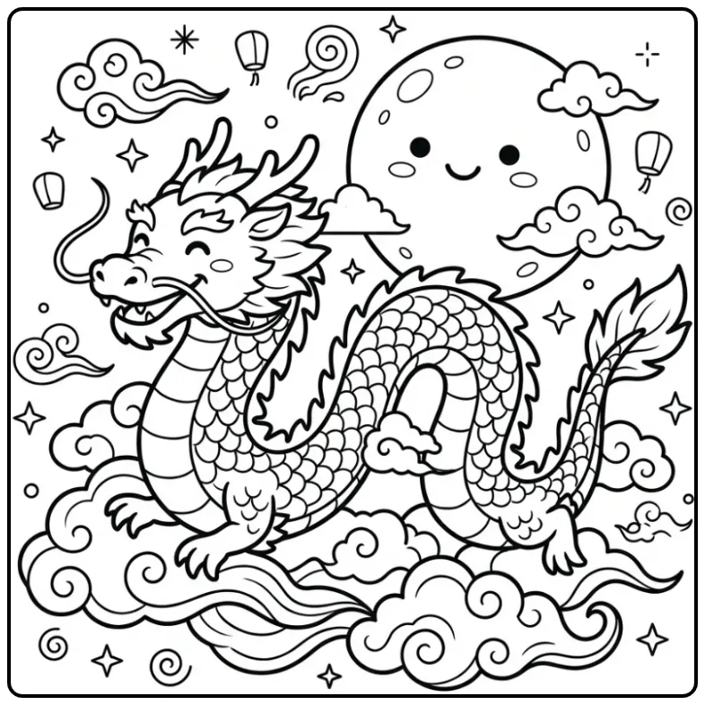Chinese Dragon coloring page