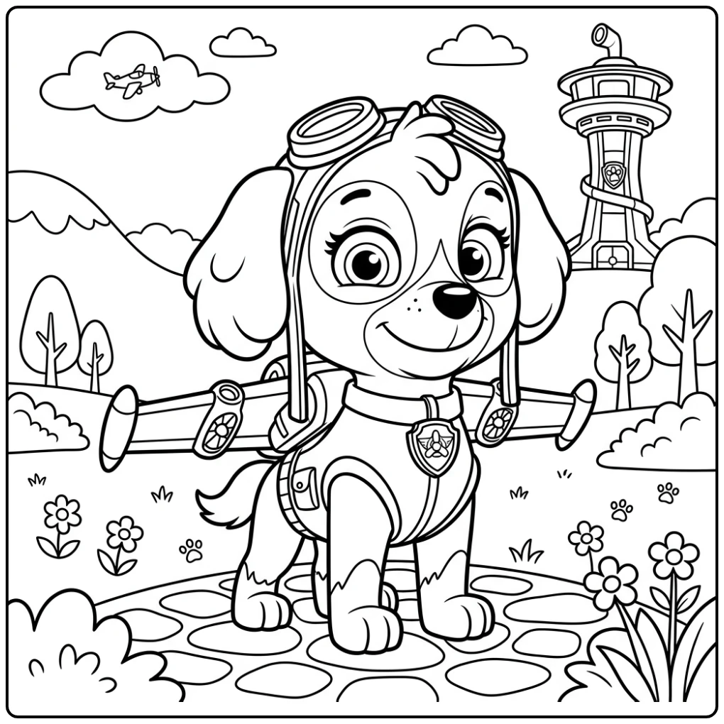Paw Patrol Adventurous Skye with Wings coloring page