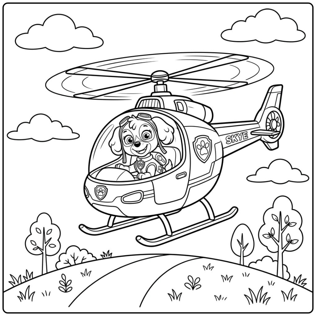 Skye Flying High the Ultimate Paw Patrol Vehicle coloring page