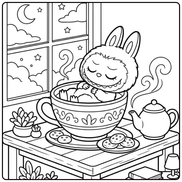 Labubu coloring page