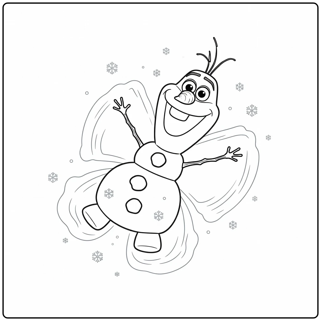Snow Angel Olaf for Children coloring page
