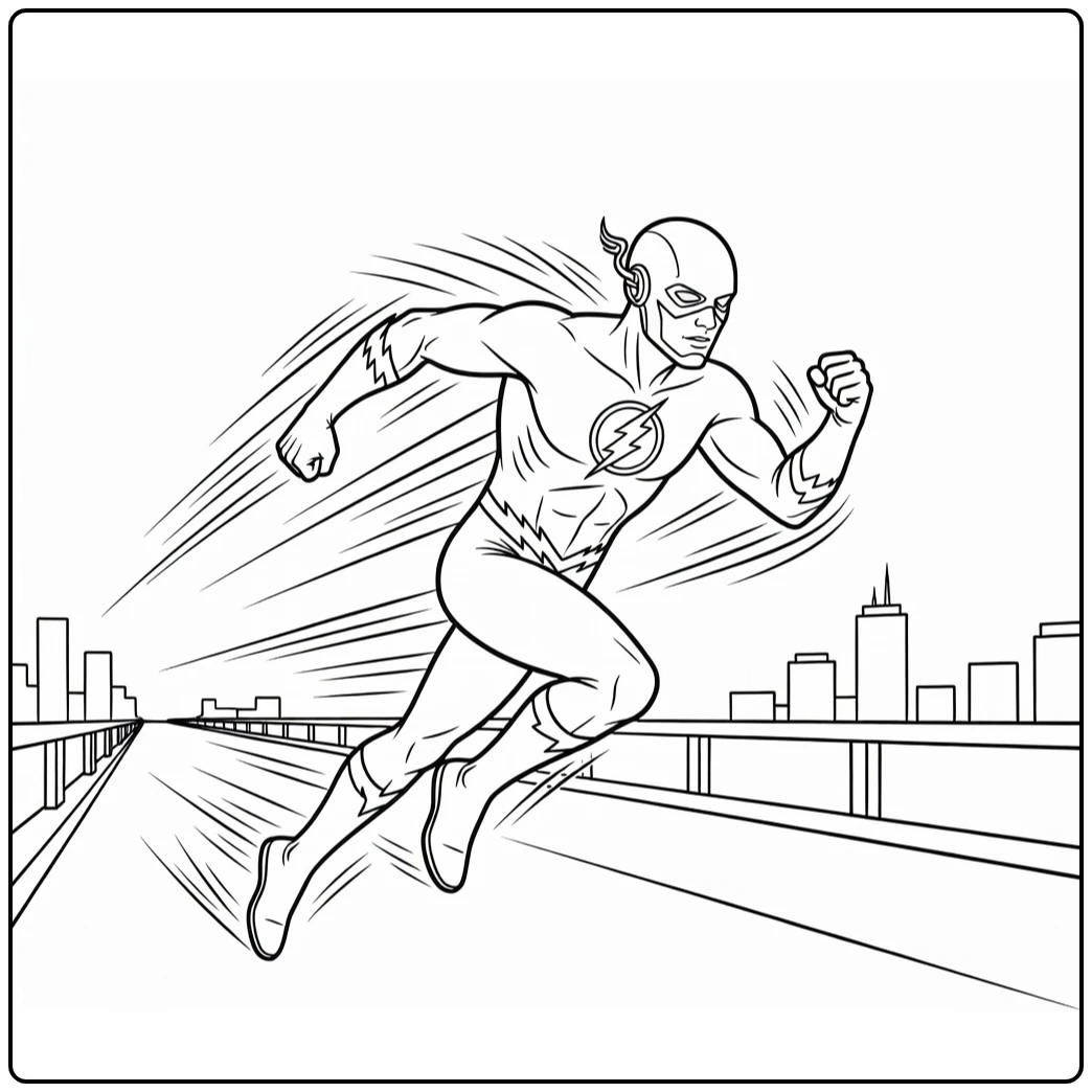 Fast on Bridge in Action Flash coloring page