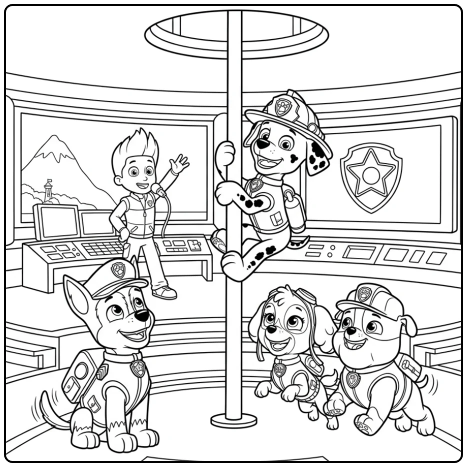 Exciting Paw Patrol Marshall Rescue Team Ready coloring page