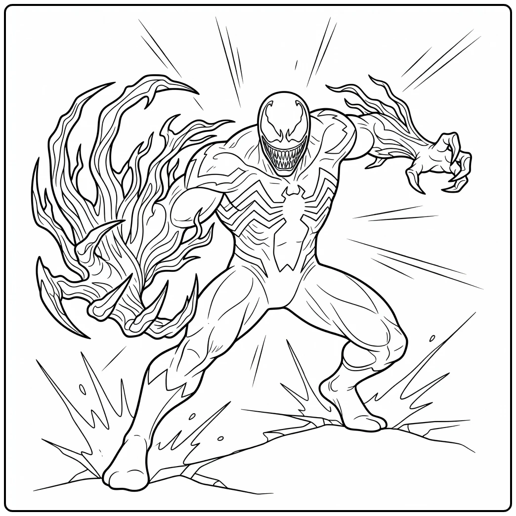 Exciting Venom for Superhero Fans coloring page