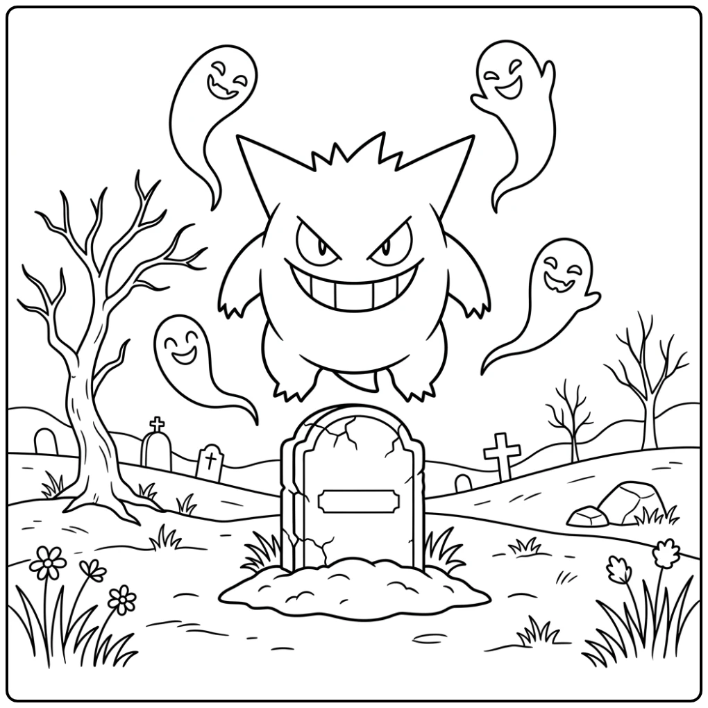 Gengar coloring page
