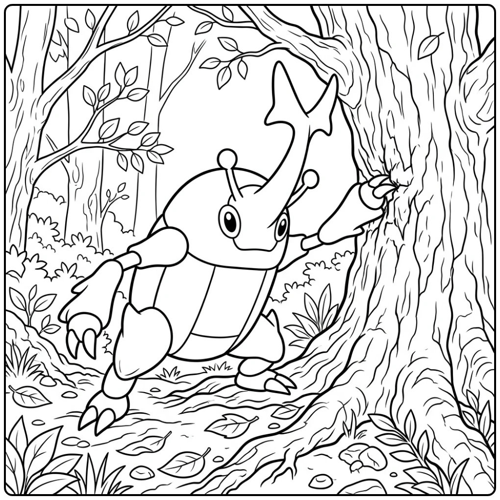 Pokemon Heracross coloring page