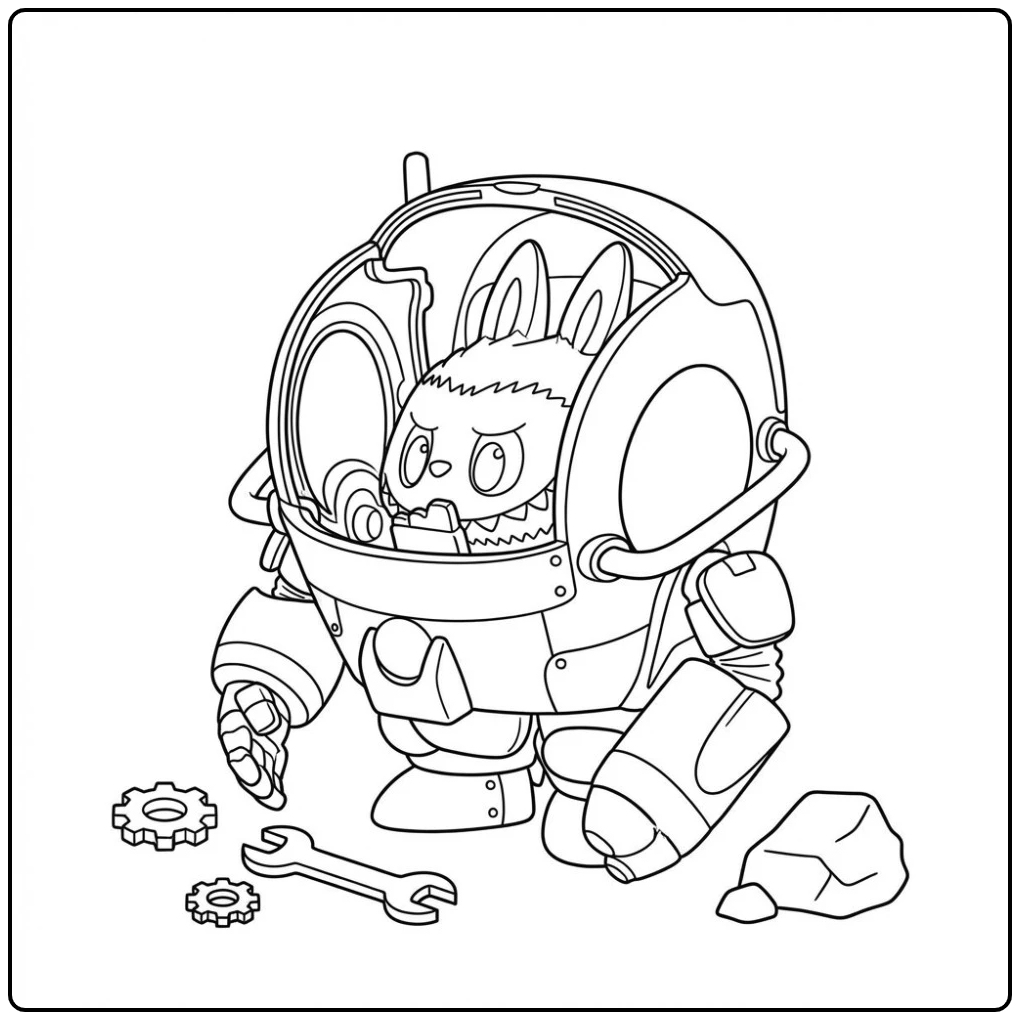 Tough Horizon a Mechanical Rabbit coloring page