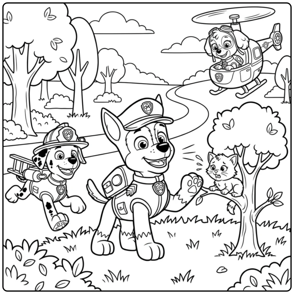 Tough Paw Patrol Chase Heroic Rescue Mission coloring page