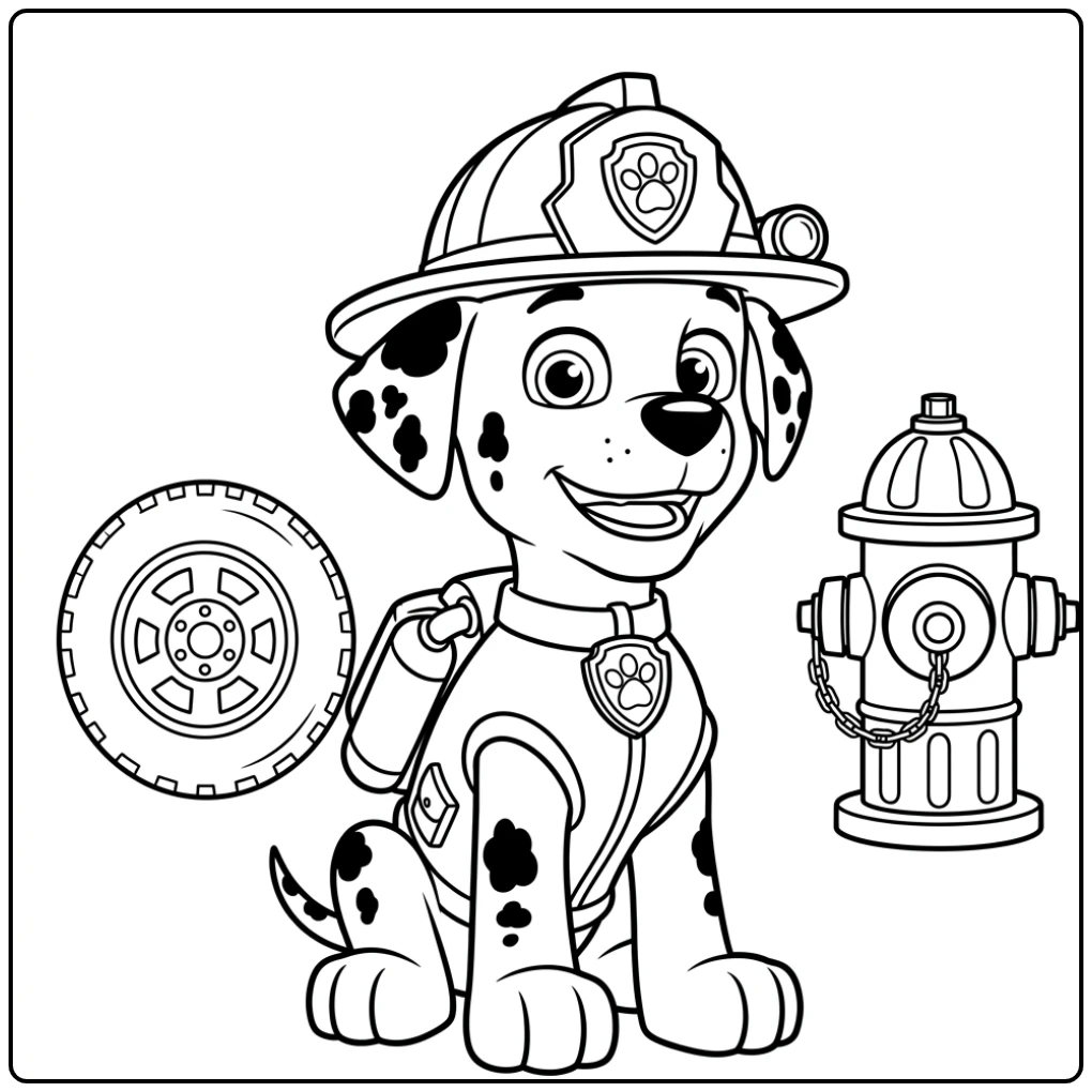 Tough Paw Patrol Marshall the Fire Dog coloring page