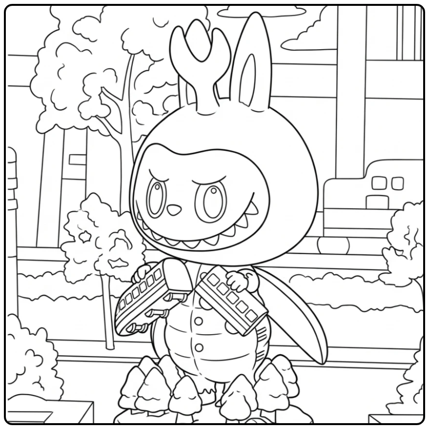 Tough Monster Bug in the City coloring page