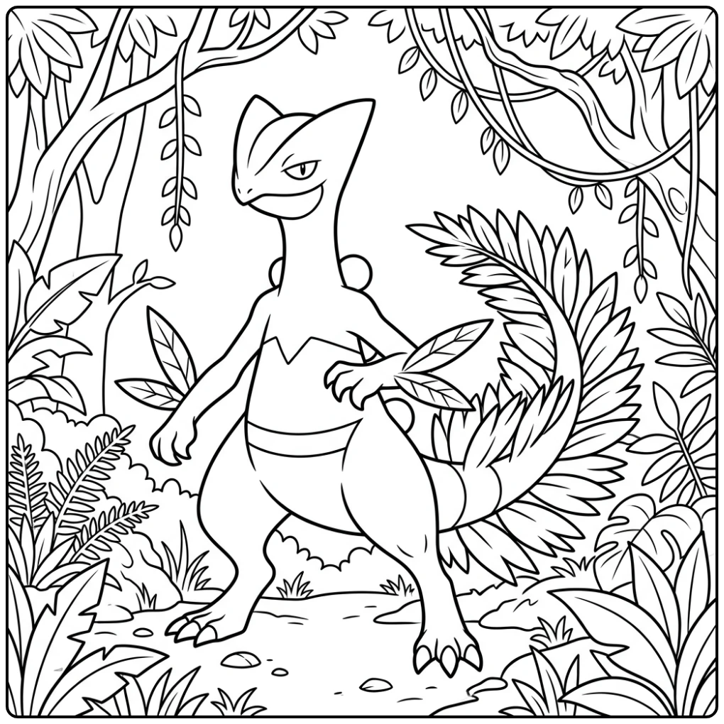 Pokemon Sceptile coloring page