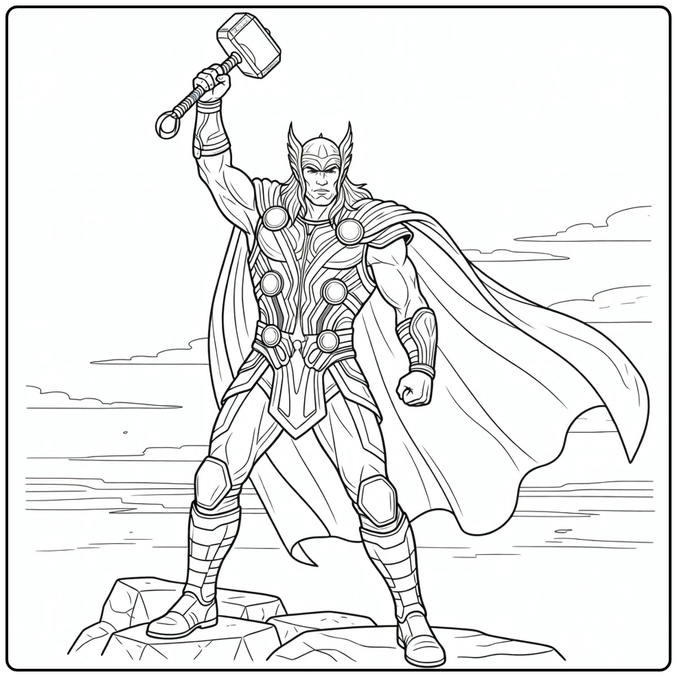 Tough Thor for Hours of Coloring Fun coloring page