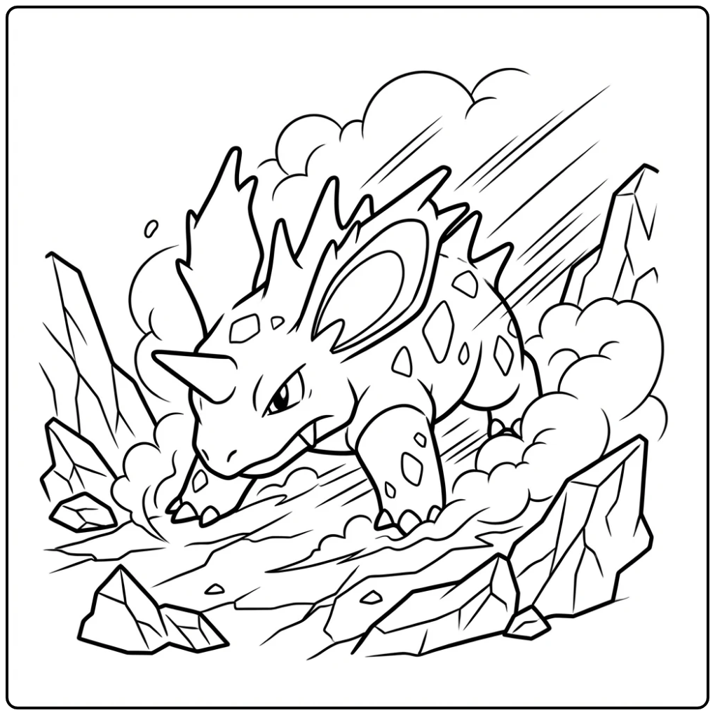 Combative Nidorino for Children coloring page