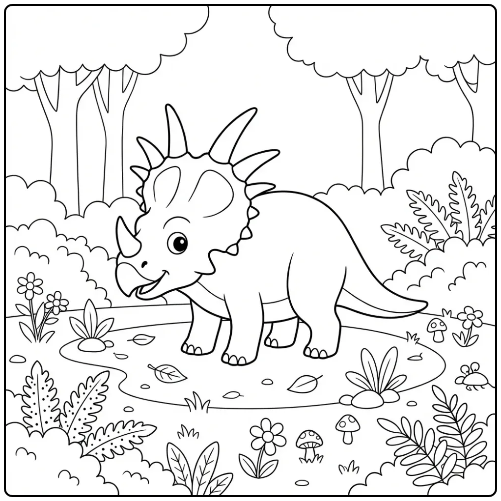 Styracosaurus with Spikes Dinosaur for Children coloring page