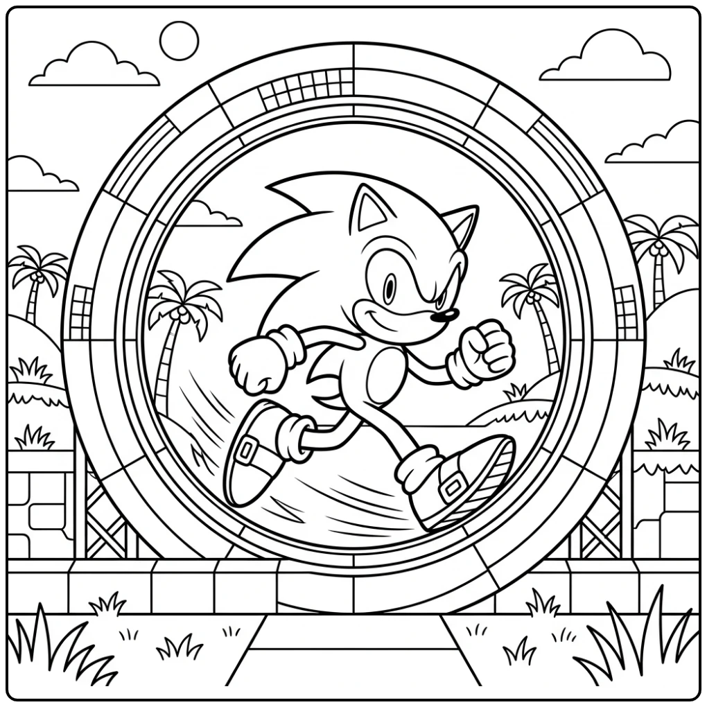Super-fast Action-packed Sonic Adventure coloring page