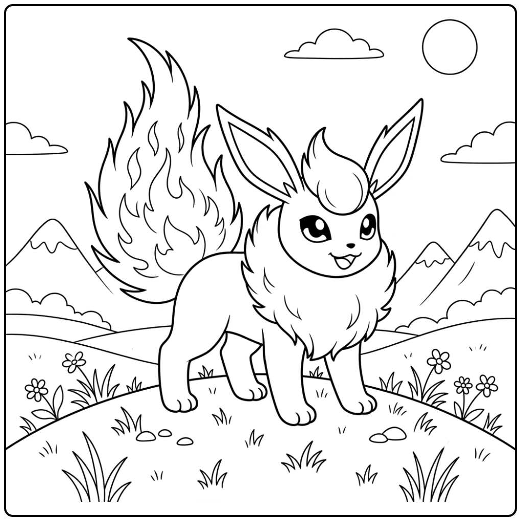 Flareon coloring page