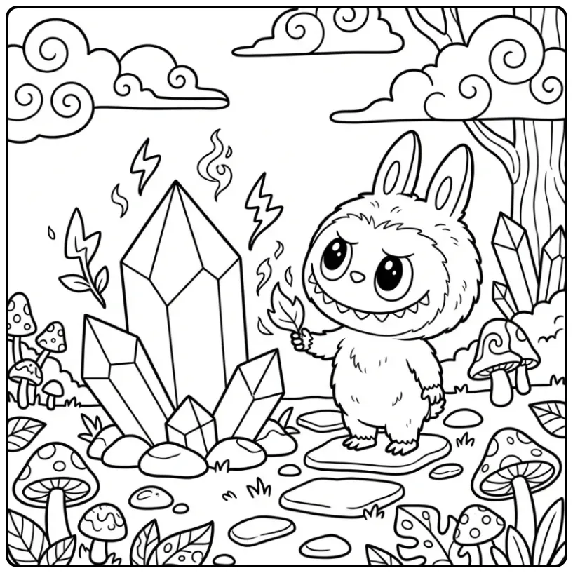 Unique Labubu Big Into Energy coloring page