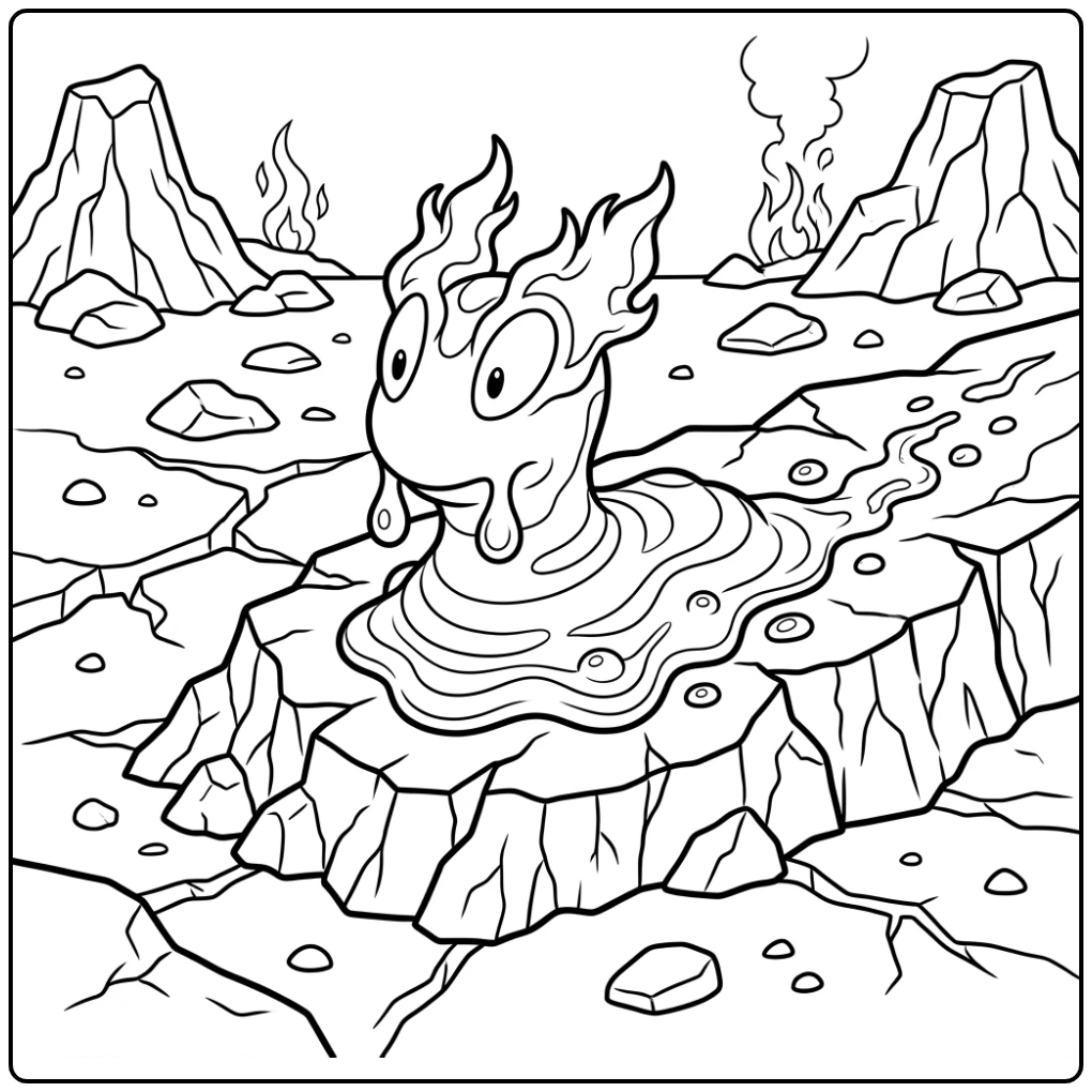 Unieke Slugma Pokemon Lava Drupt of Gesmolten Lichaam coloring page