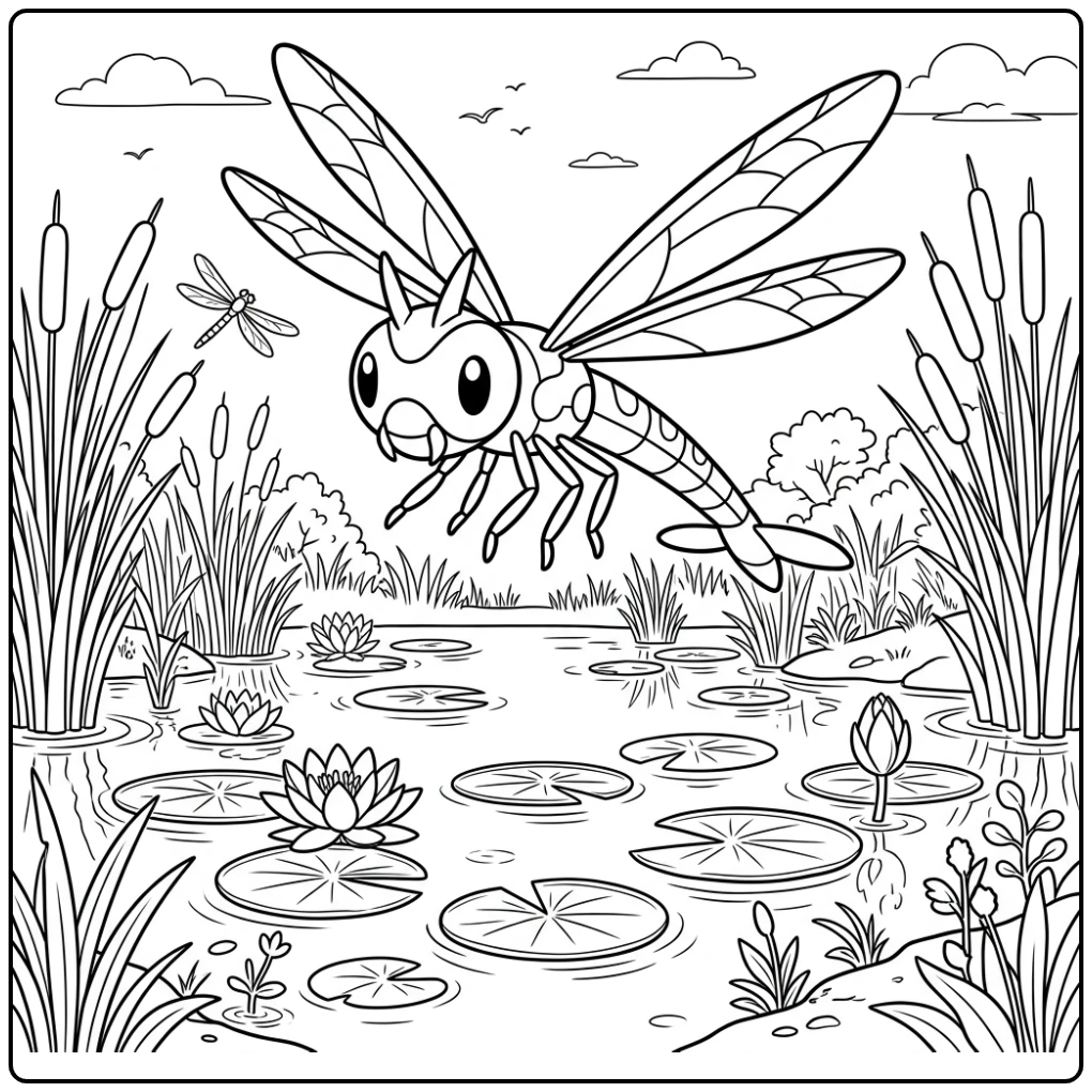 Pokemon Yanma coloring page