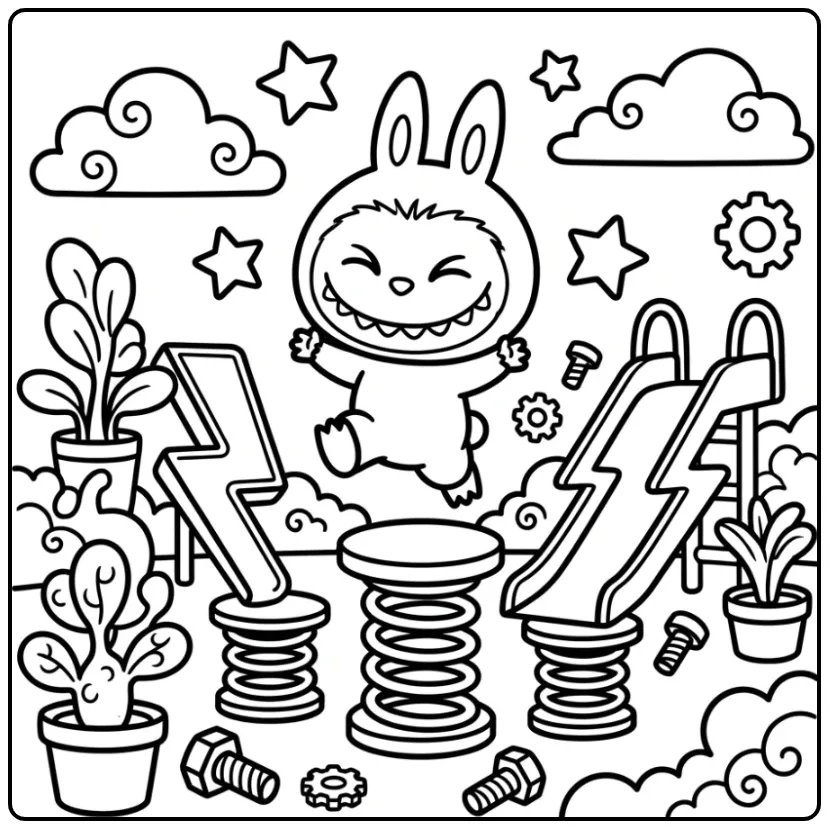Labubu Big Into Energy coloring page