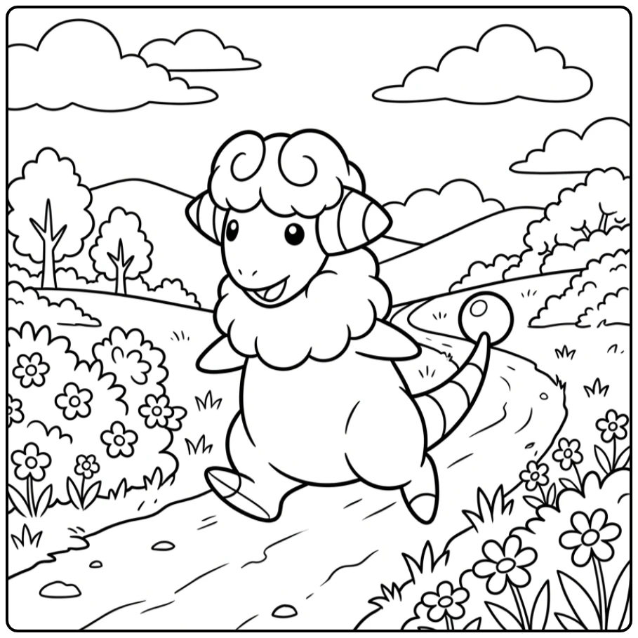 Pokemon Flaaffy coloring page