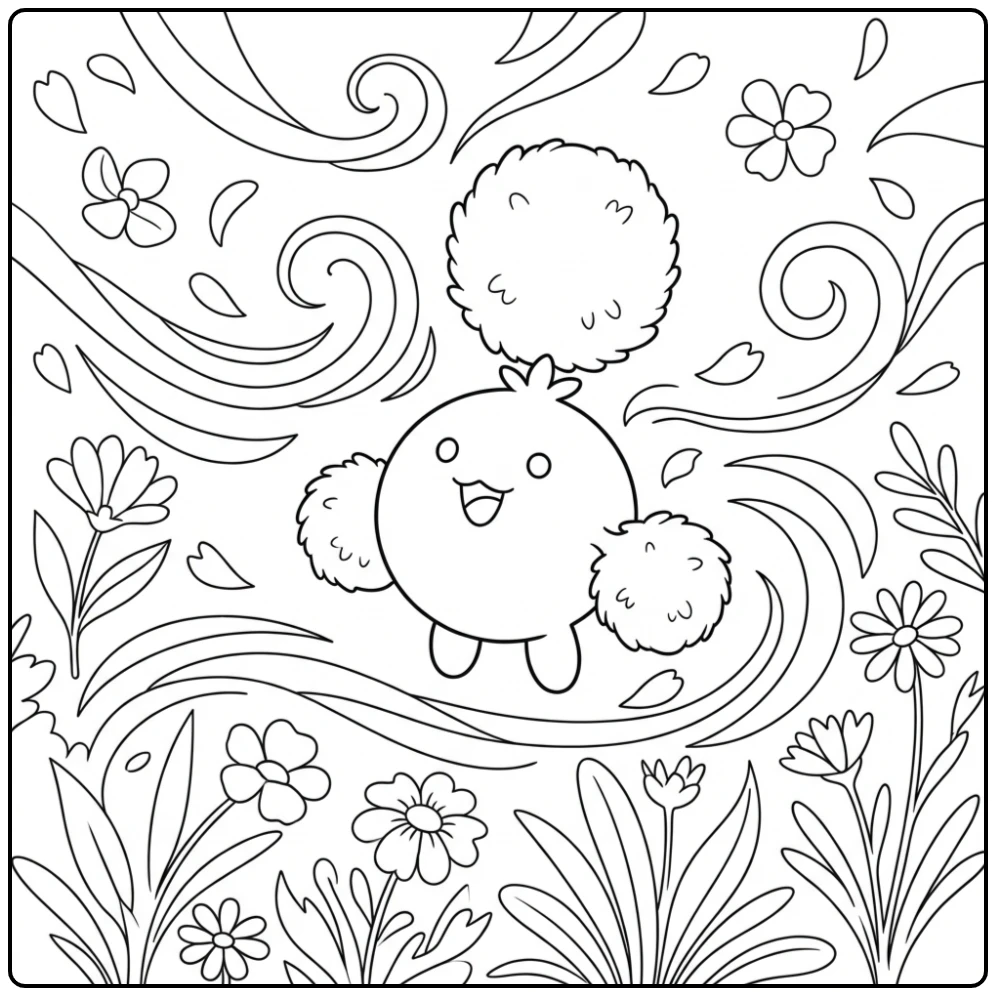 Pokemon Jumpluff coloring page