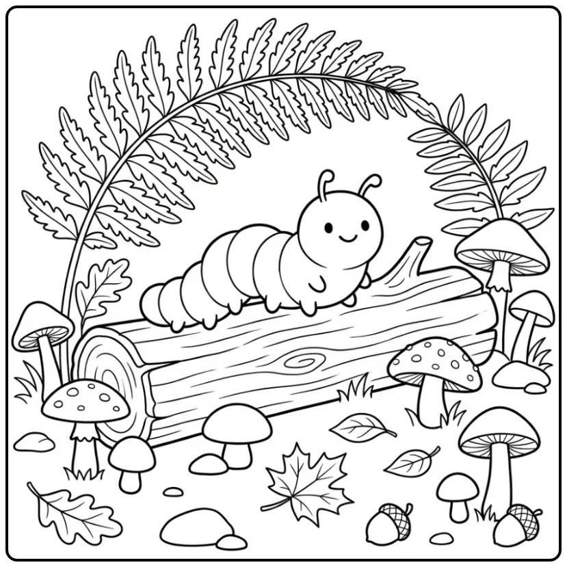 Caterpillar coloring page