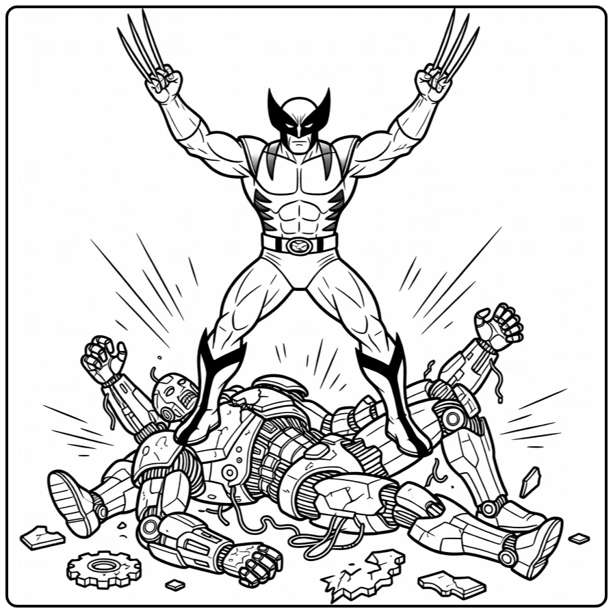 Wolverine Claws in Victory coloring page