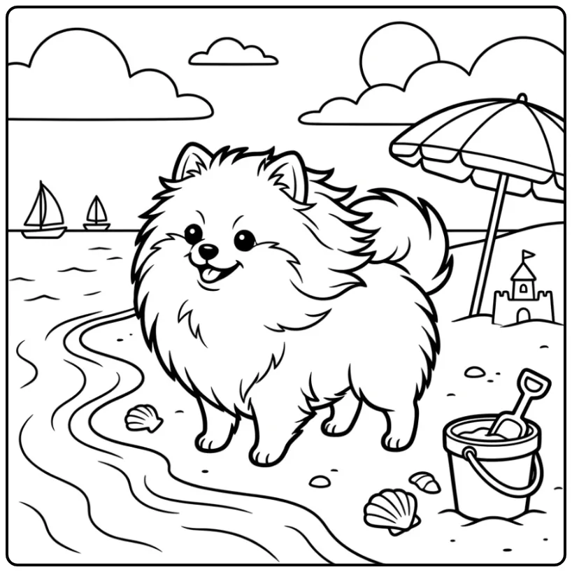 Pomeranian coloring page