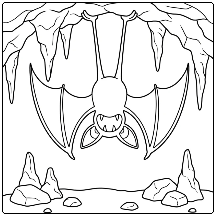 Zubat Pokemon Hanging from the Ceiling coloring page