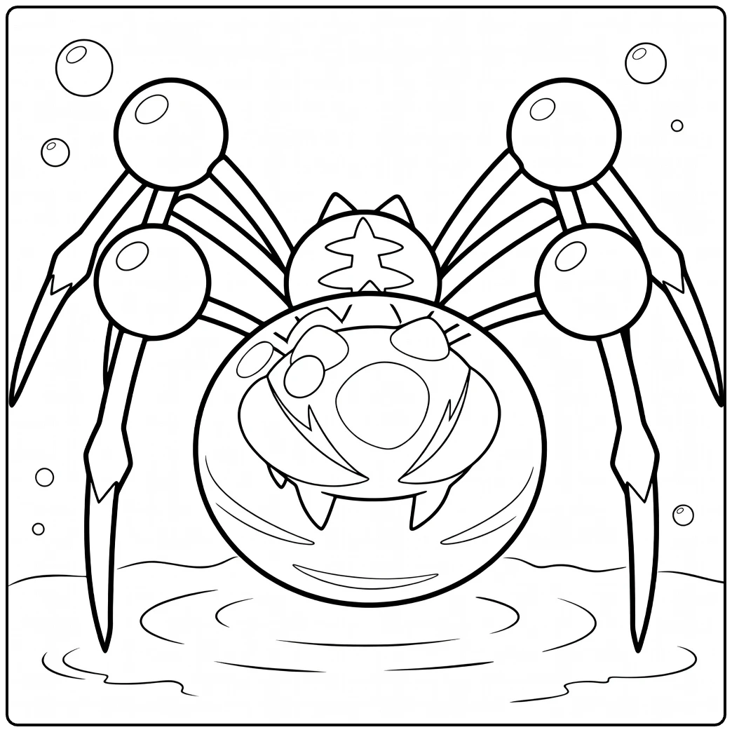 Araquanid Water Pokemon Bubble Spider coloring page