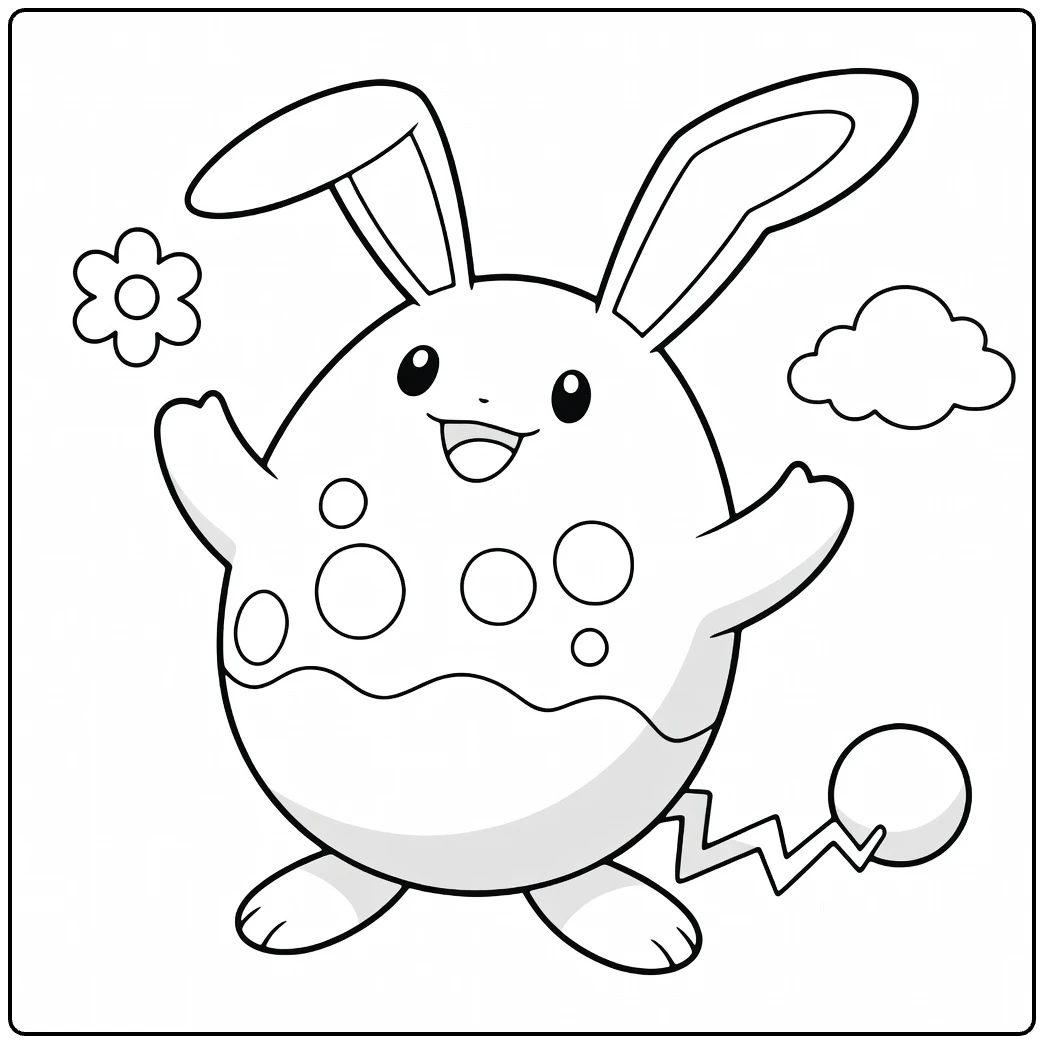 Azumarill Water Pokemon for Happy Kids coloring page
