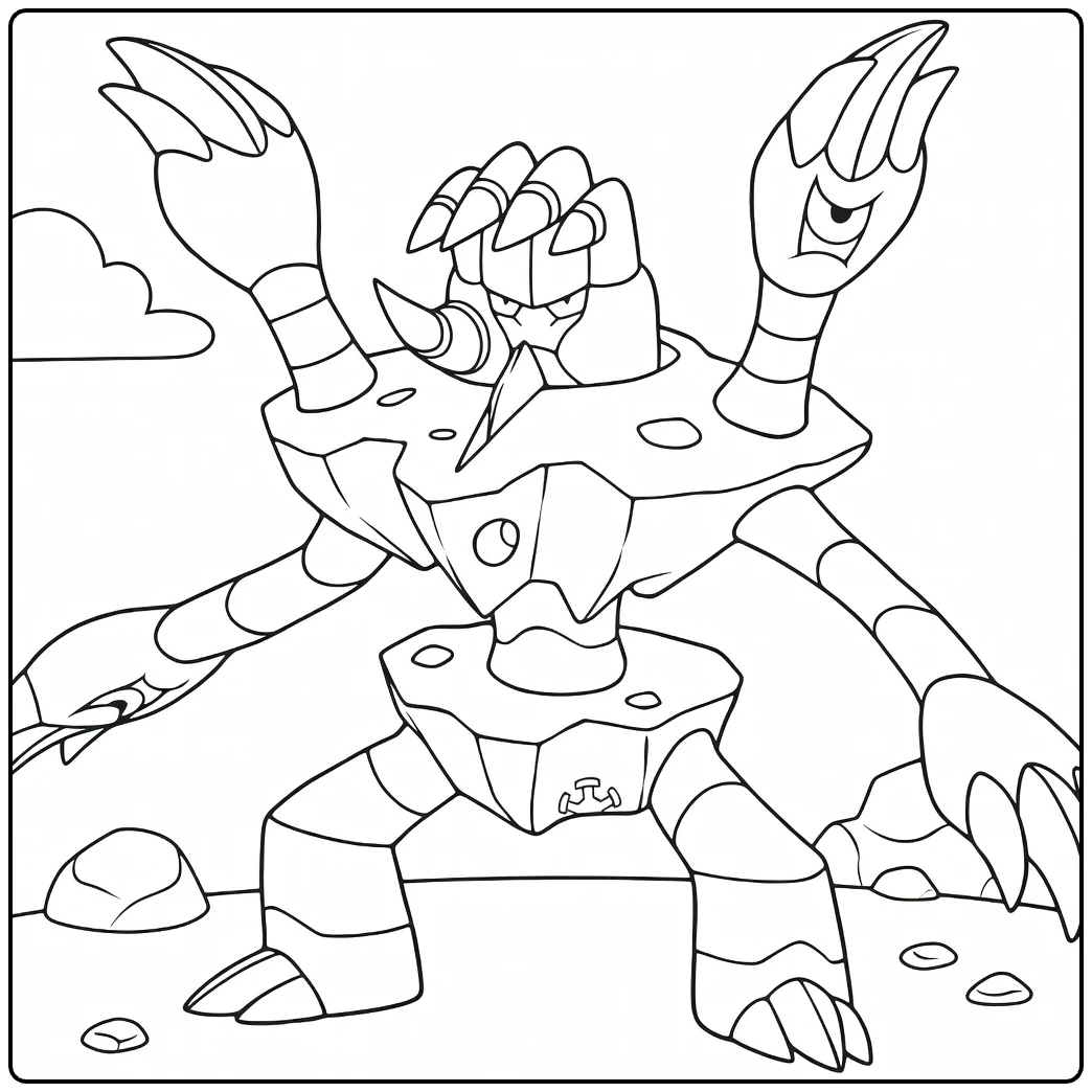 Barbaracle Water Pokemon for Children coloring page