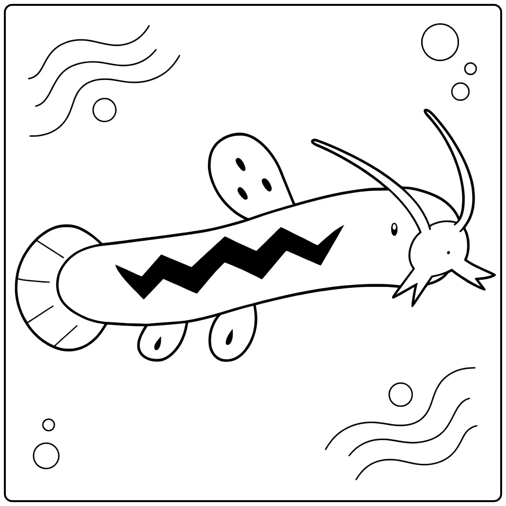 Barboach Water Pokemon Color the Fish coloring page