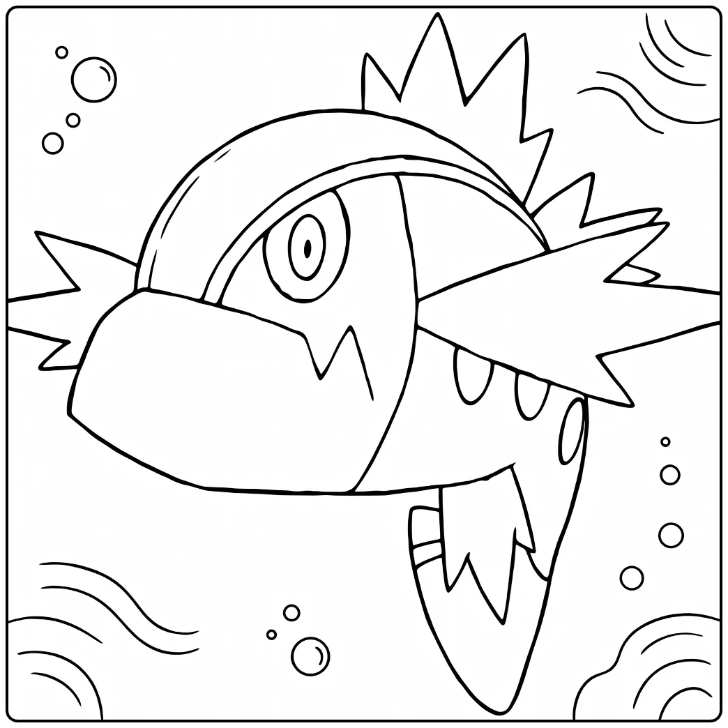 Basculin Red Striped Form Water Pokemon coloring page