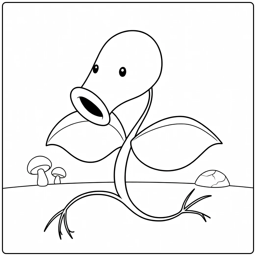 Bellsprout Pokemon Small Plant in Action coloring page