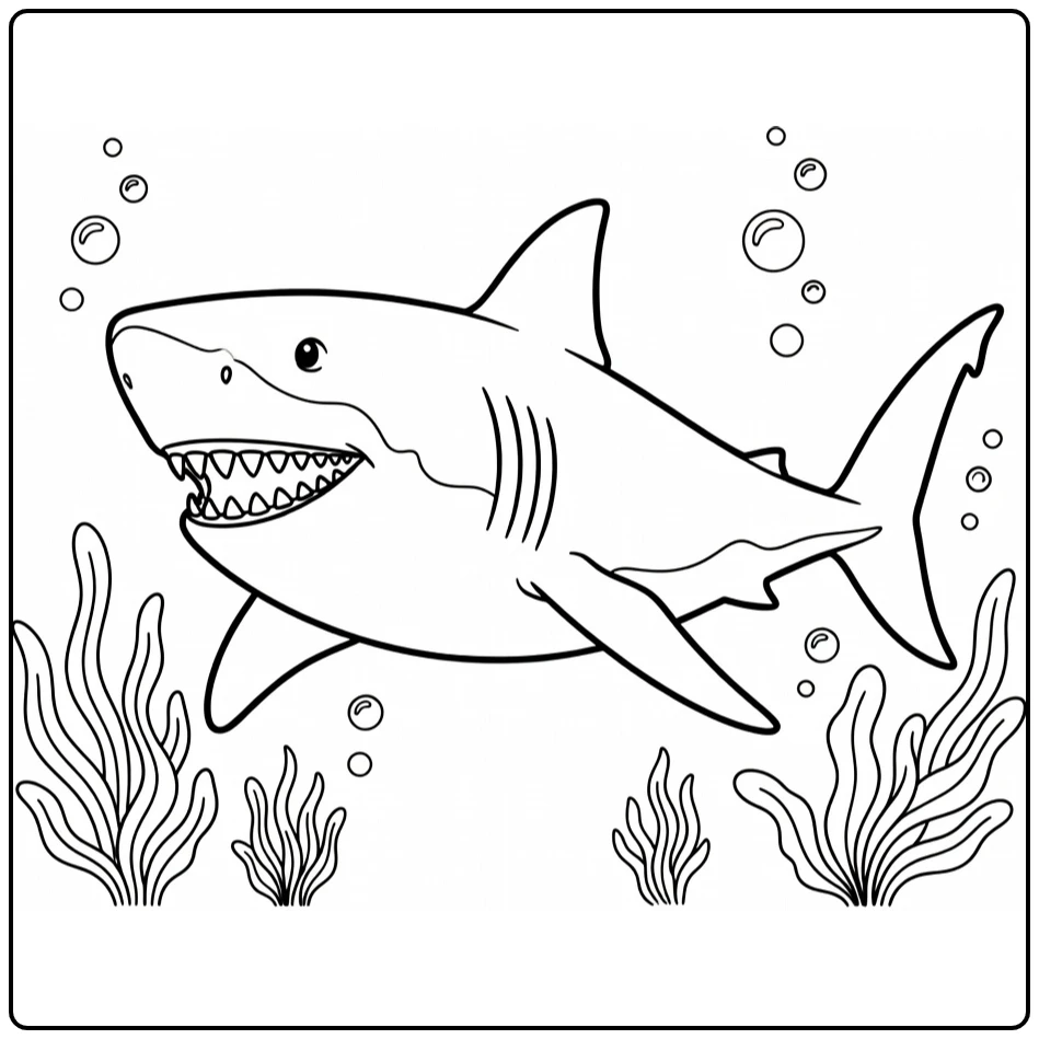 Finding Nemo Friendly Bruce with Bubbles coloring page