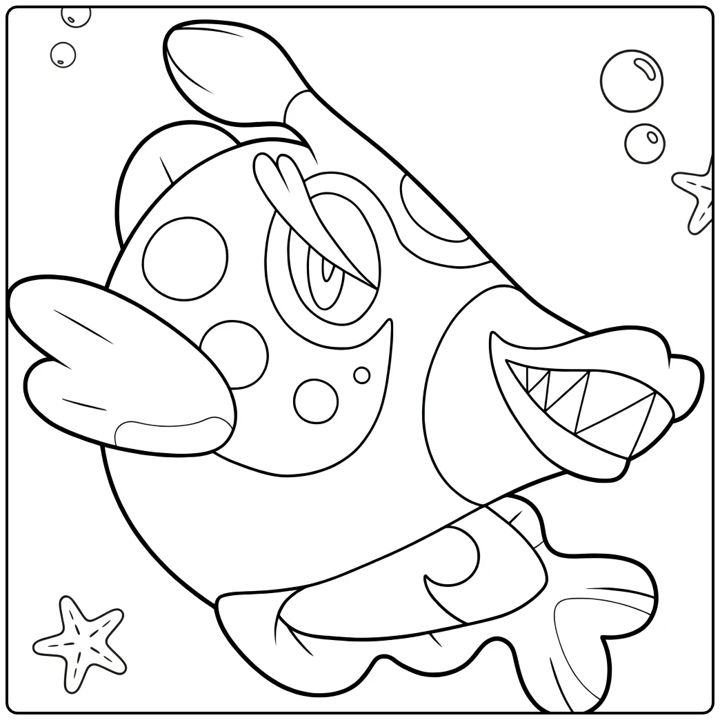 Bruxish Water Pokemon for Kids coloring page