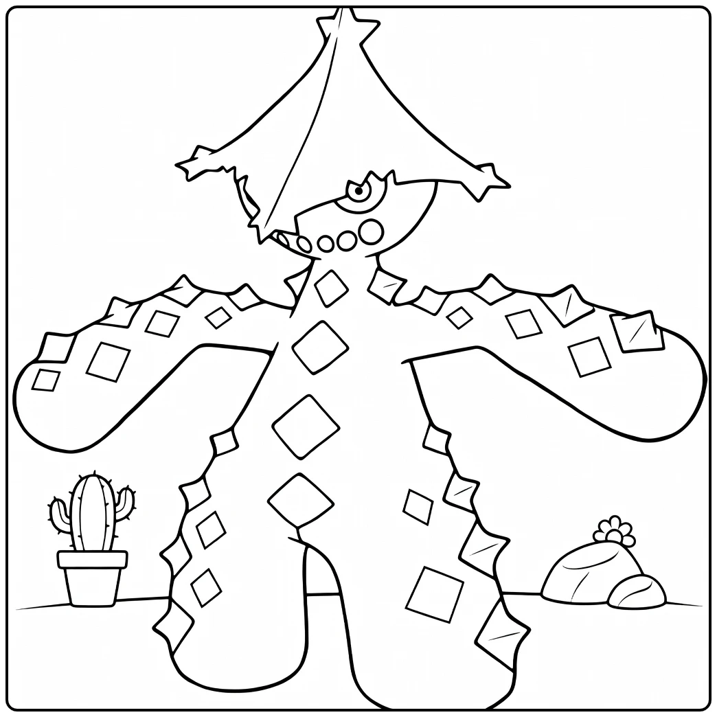 Cacturne for Kids Download coloring page